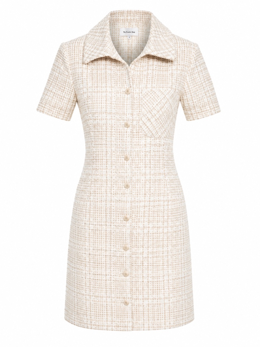 NWT Rumored Notting Hill Beige Glen Plaid Mini Dress Wool Blend Sz 6 preppy
